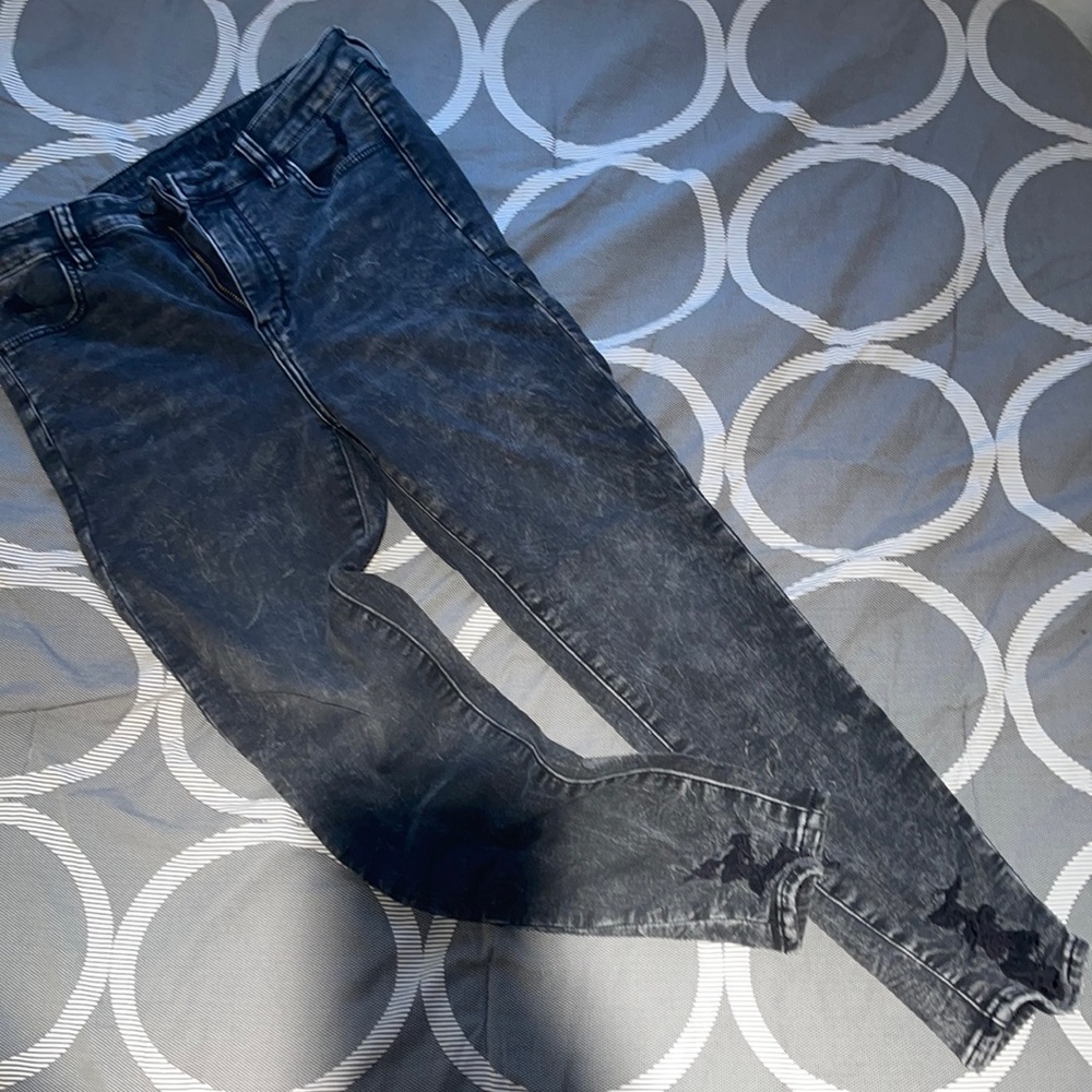 Stylish Black Acid Wash Women's Jeans